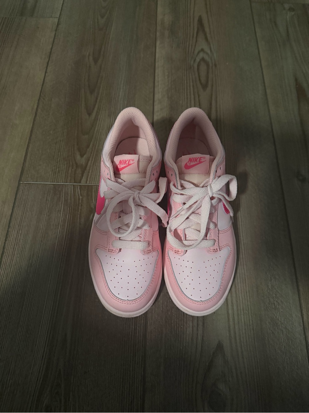 Nike Pink and White Low-Top Sneakers